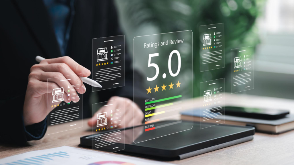 Customer reviews and five-star ratings improving local search rankings