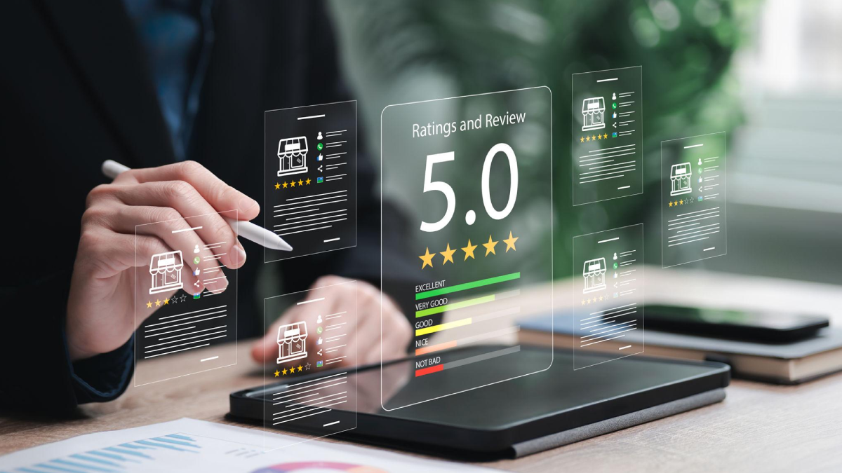 Customer reviews and five-star ratings improving local search rankings